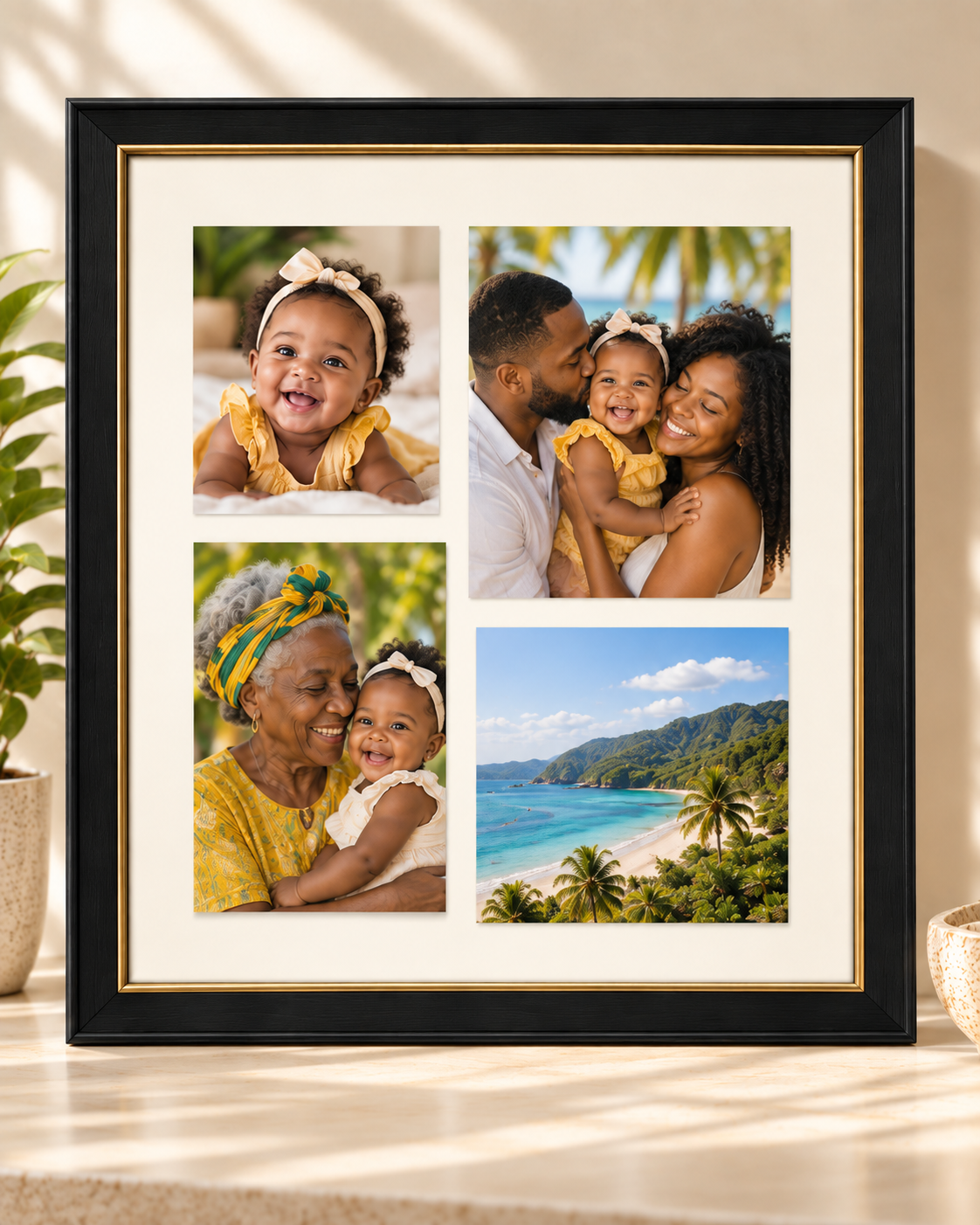 Premium Beacher Frames elegant floating custom photo collage