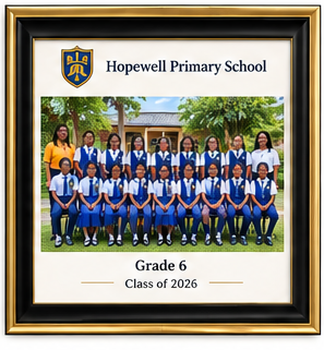 8 by 12 framed Jamaican school class collage by Beacher Frames